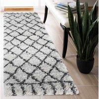 Serdim Rugs Moroccan Diamond Shaggy Rugs 80 X 150Cm Dark Cream, Cream