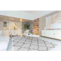 Serdim Rugs Moroccan Trellis Shaggy Rugs 80 X 150Cm Light Cream, Cream