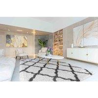 Serdim Rugs Moroccan Bold Trellis Rugs 80 X 150Cm Dark Cream, Cream