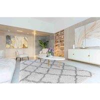 Serdim Rugs Moroccan Bold Trellis Rugs 80 X 150Cm Light Cream, Cream