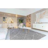 Serdim Rugs Moroccan Scandi Shaggy Rugs 80 X 150Cm Grey, Grey