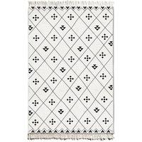 Rozi Noir And Blanc Kilim Rug Double-Sided Black And White 180 x 120cm, Black