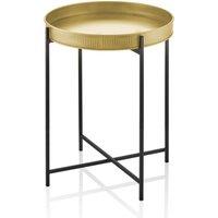 Rozi Gold Round Side Table, Gold