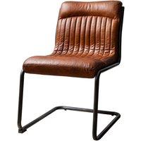 Crossland Grove Waithe Leather Chair Brown 520X660X880mm, Brown