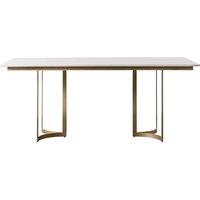 Crossland Grove Wykey Dining Table Gold 1800X900X760mm, White