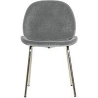 Crossland Grove Bury Chair Light Grey Velvet Set of 2 , Grey