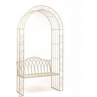 Suntime Gloucester 122cm White Cast Iron Arch and Bench, White