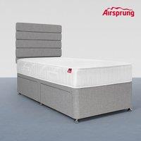 Airsprung Single Comfort Mattress With 2 Drawer Silver Divan, Silver