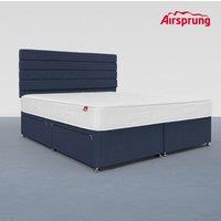 Airsprung Super King Size Comfort Mattress With 4 Drawer Midnight Blue Divan, Blue