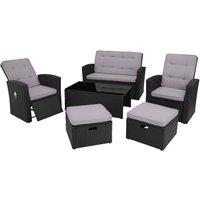Tectake Garden Rattan Furniture Set Bari - Black, Black