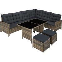 Tectake Garden Rattan Furniture Set Barletta - Brown, Brown