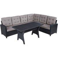 Tectake Garden Rattan Furniture Set Catania - Black, Black