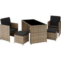 Tectake Palermo Rattan Seating Set - Cream, Cream
