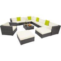 Tectake Las Vegas Rattan Garden Sofa Lounge Set - Grey, Grey