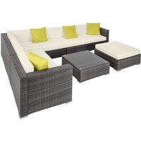 Tectake Rattan Garden Furniture Lounge Marbella - Dark Grey, Grey