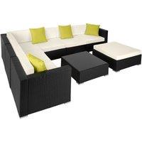Tectake Rattan Garden Furniture Lounge Marbella - Black, Black