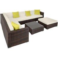 Tectake Rattan Garden Furniture Lounge Marbella - Brown, Brown