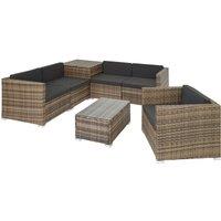 Tectake Rattan Garden Furniture Lounge Pisa - Brown, Brown