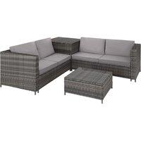 Tectake Rattan Garden Furniture Lounge Siena - Dark Grey, Grey