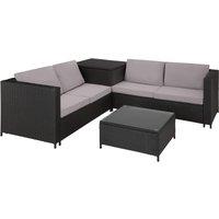 Tectake Rattan Garden Furniture Lounge Siena - Black/Grey, Black