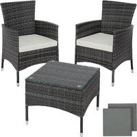 Tectake Lucerne Rattan Bistro Set - Grey, Grey