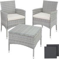 Tectake Lucerne Rattan Bistro Set - Grey/Cream, Grey
