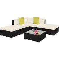 Tectake Paris Rattan Sofa Set - Black, Black
