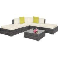 Tectake Paris Rattan Sofa Set - Grey, Grey