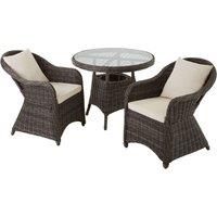 Rattan garden bistro set | 2 armchairs, 1 table | Outdoor Patio Furniture Lux