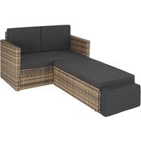 Tectake Corfu Rattan Sofa - Brown, Cream
