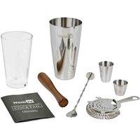 Homiu 7 Piece Stainless Steel Cocktail Set Deluxe Gift Set, Silver