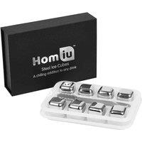 Homiu Ice Cubes And Tongs Set, Silver
