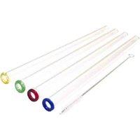 Homiu Glass Straws with Coloured Tips 4 Pack, Clear