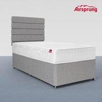 Airsprung Single Open Coil Memory Mattress With Silver Divan, Silver