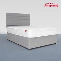 Airsprung King Size Open Coil Memory Mattress With Silver Divan, Silver
