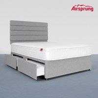 Airsprung Small Double Open Coil Memory Mattress With 4 Drawer Silver Divan