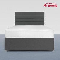 Airsprung King Size Open Coil Memory Mattress With 4 Drawer Charcoal Divan, Grey