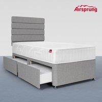 Airsprung Single Hybrid Mattress With 2 Drawer Silver Divan