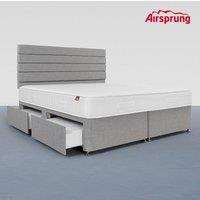 Airsprung Super King Size Hybrid Mattress With 4 Drawer Silver Divan, Silver