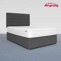 Airsprung King Size Pocket 1000 Comfort Mattress With Charcoal Divan, Grey