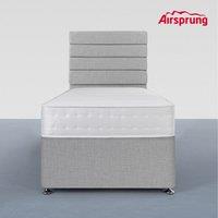 Airsprung Single Pocket 1000 Comfort Mattress With 2 Drawer Silver Divan, Silver