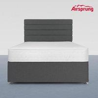Airsprung King Size Pocket 1000 Comfort Mattress With 2 Drawer Charcoal Divan, Grey