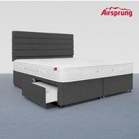 Airsprung Super King Size Pocket 1000 Comfort Mattress With 2 Drawer Charcoal Divan, Grey