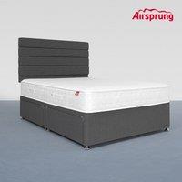 Airsprung King Size Pocket 1000 Comfort Mattress With 4 Drawer Charcoal Divan, Grey