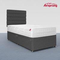 Airsprung Single Pocket 1200 Ortho Mattress With 2 Drawer Charcoal Divan, Grey
