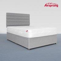 Airsprung King Size Pocket 1200 Ortho Mattress With 2 Drawer Silver Divan, Silver