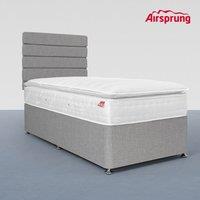Airsprung Single Pocket 1500 Memory Pillowtop Mattress With Silver Divan, Silver