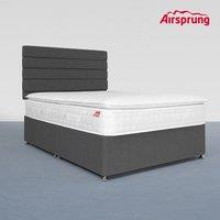 Airsprung King Size Pocket 1500 Memory Pillowtop Mattress With Charcoal Divan, Grey