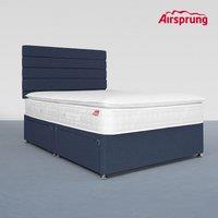 Airsprung King Size Pocket 1500 Memory Pillowtop Mattress With 4 Drawer Midnight Blue Divan, Blue