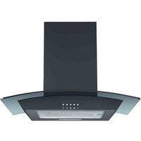 Cookology CGL600BK 60cm Curved Glass Chimney Cooker Hood - Black, Black